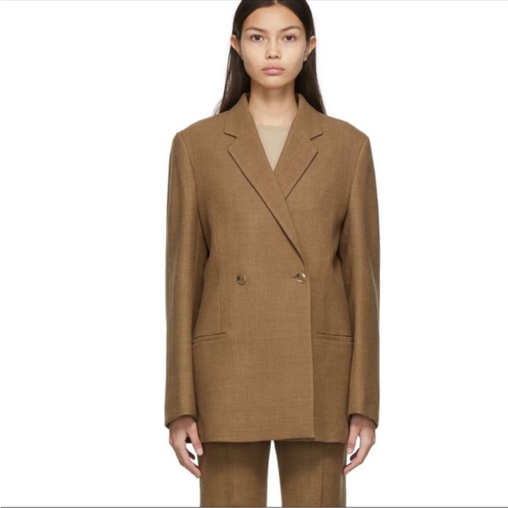 Toteme Women's Double Breasted Brown Blazer